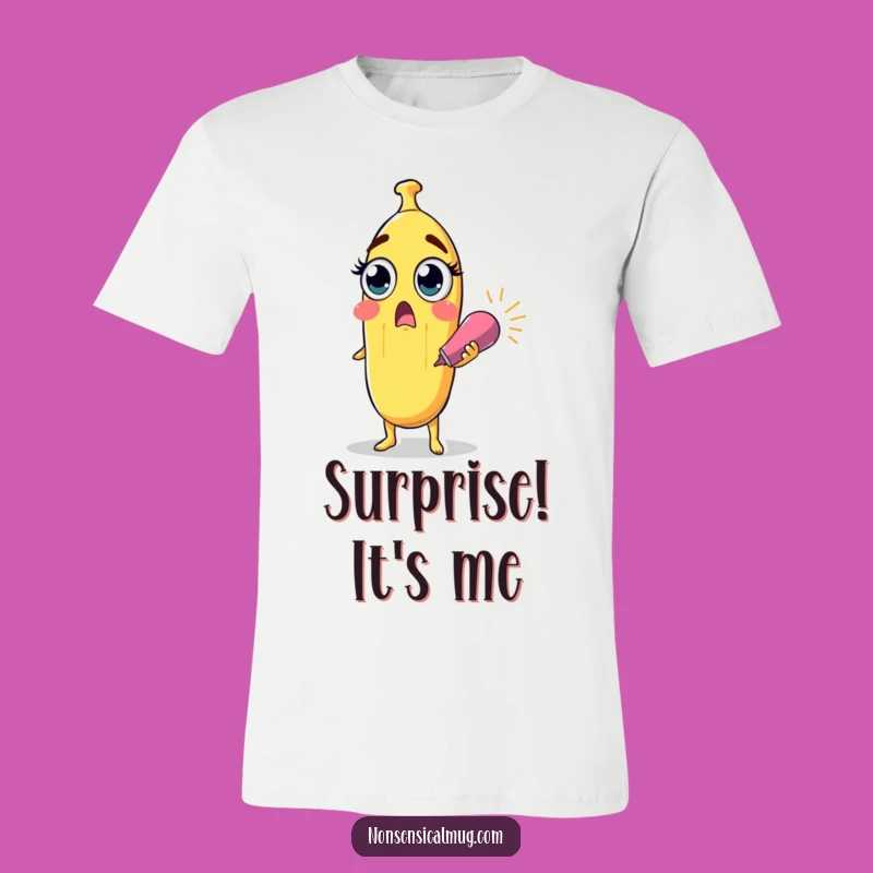 Funny Surprised Banana Party Popper T-Shirt - Pop of Fun Gift