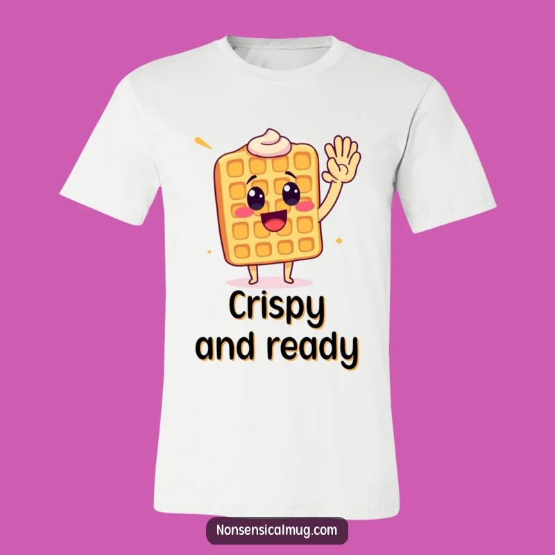Funny Waffle High Five T-Shirt: Wear Your Excitement with Breakfast Style