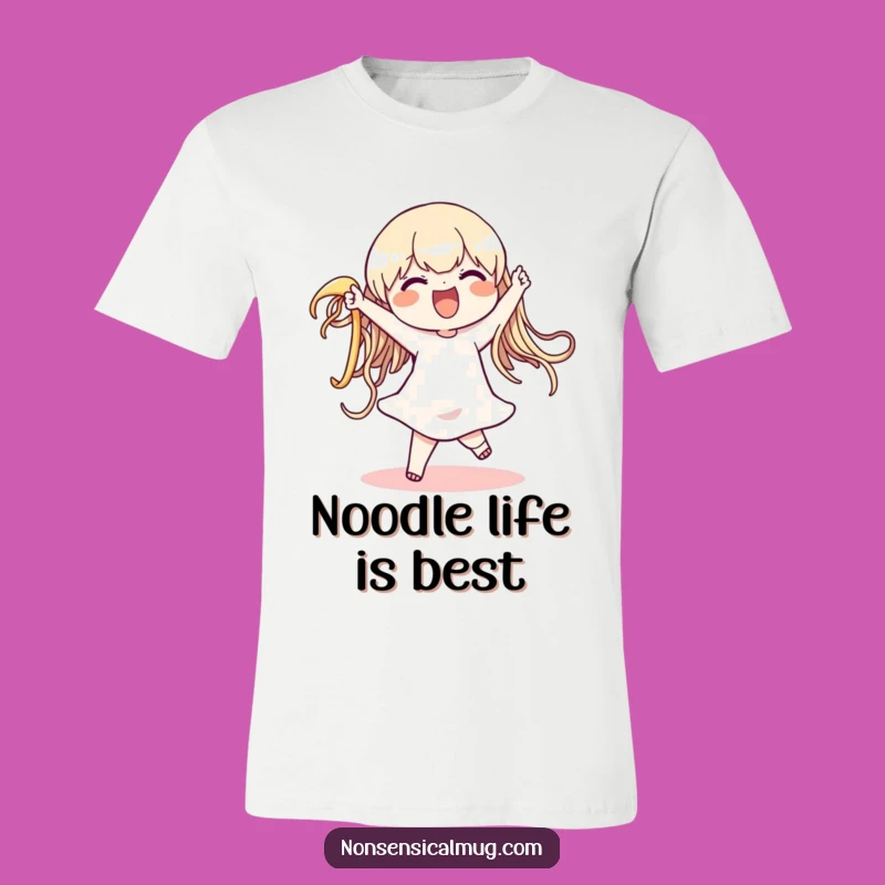 Funny Noodle Dance T-Shirt - Character's Wiggling Pasta Joy - Hilarious Gift Idea