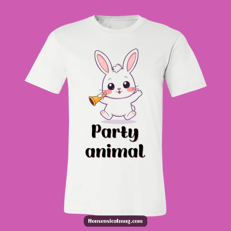 Funny Kawaii Bunny T-Shirt: Bounce into Fun with This Party Animal Tee