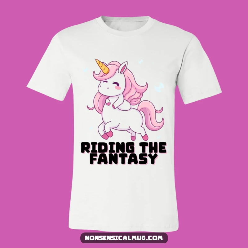 Funny Bubble Unicorn T-Shirt - Giggling Character's Whimsical Ride - Hilarious Gift Idea