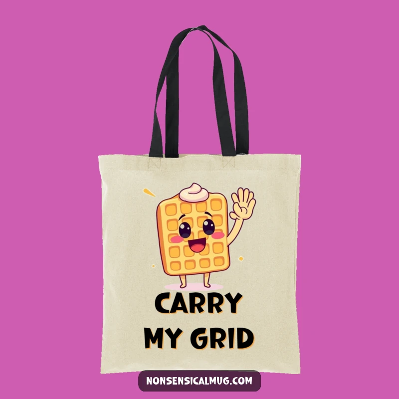 Funny Waffle High Five Tote Bag: Carry Your Enthusiasm Everywhere