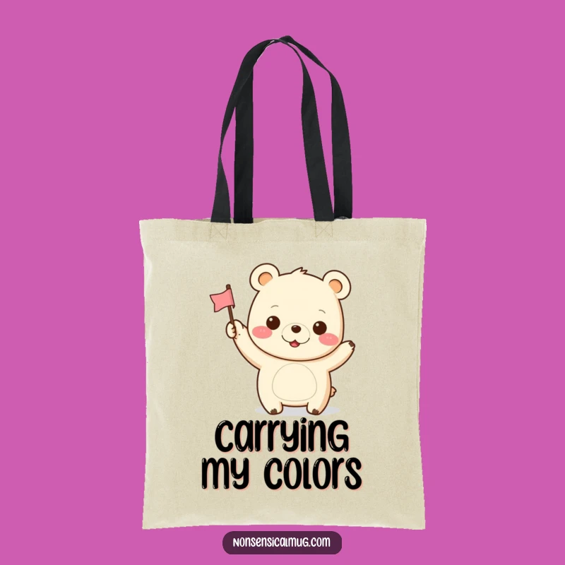 Funny Kawaii Bear Tote Bag: Carry Your Goods with Cheerful, Playful Style