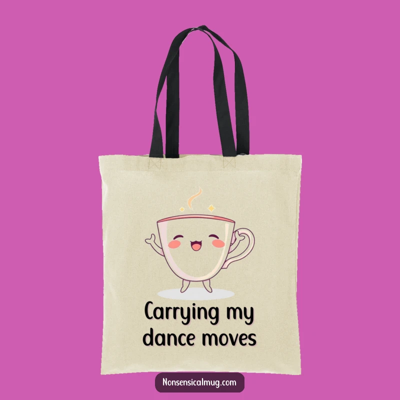 Funny Dancing Teacup Tote Bag: Carry Your Charm, a Practical and Funny Gift