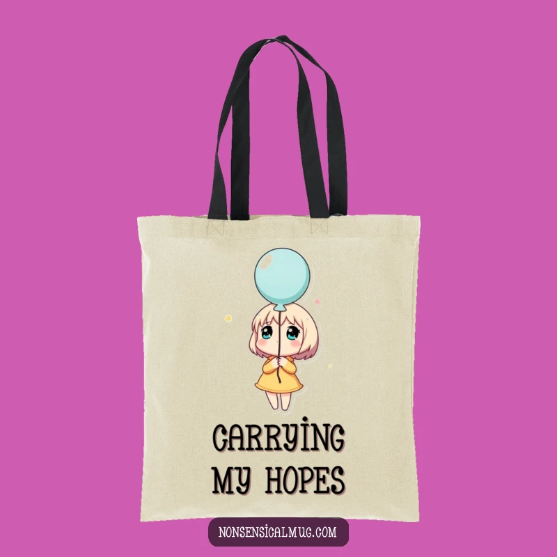 Funny Dreamy Balloon Character Tote Bag: Hilarious Carry-All for Hope