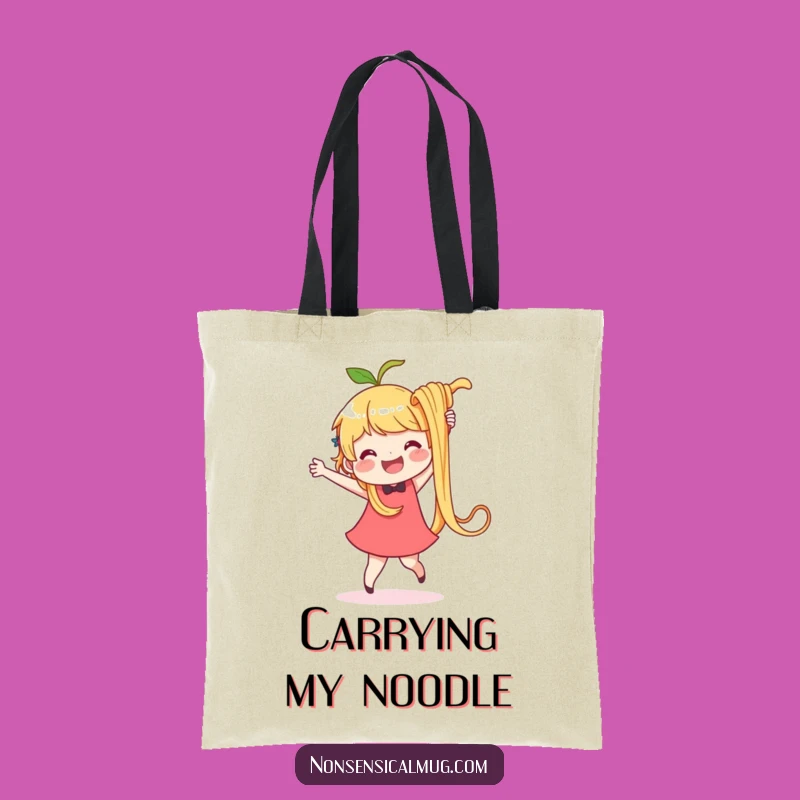 Funny Noodle Dance Tote Bag: Delighted Character, Carry Your Joy!