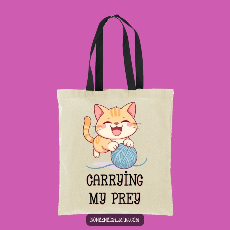 Funny Cat Yarn Tote Bag: Mischievous Style, Practical Funny Gift for Knitters