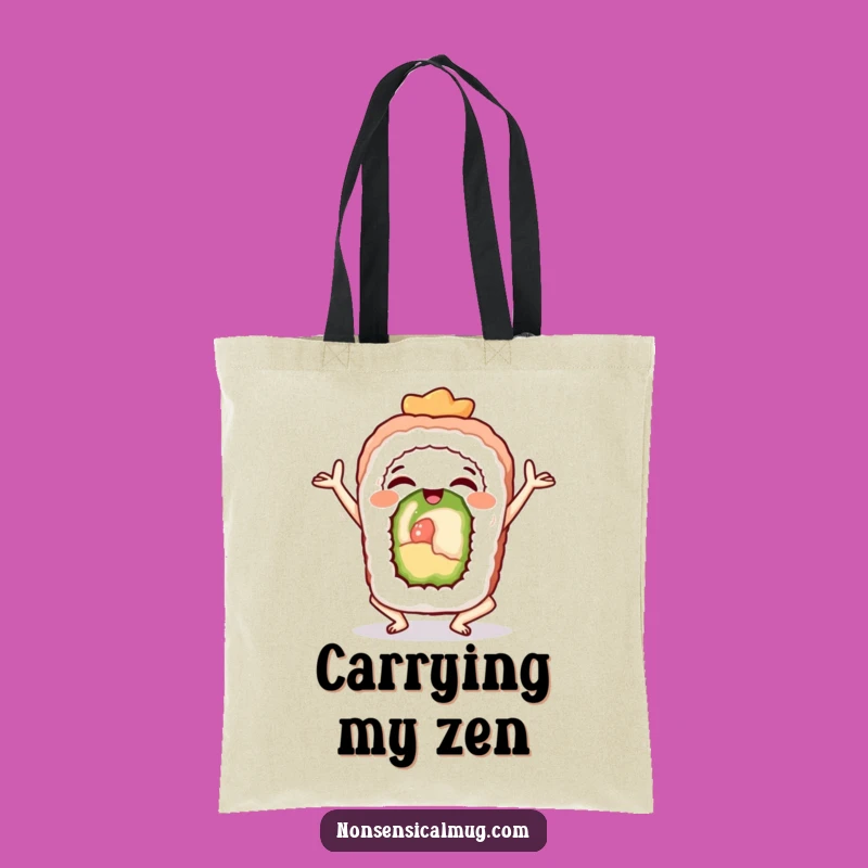 Funny Sushi Yoga Tote Bag: Carry Your Zen and Your Snacks