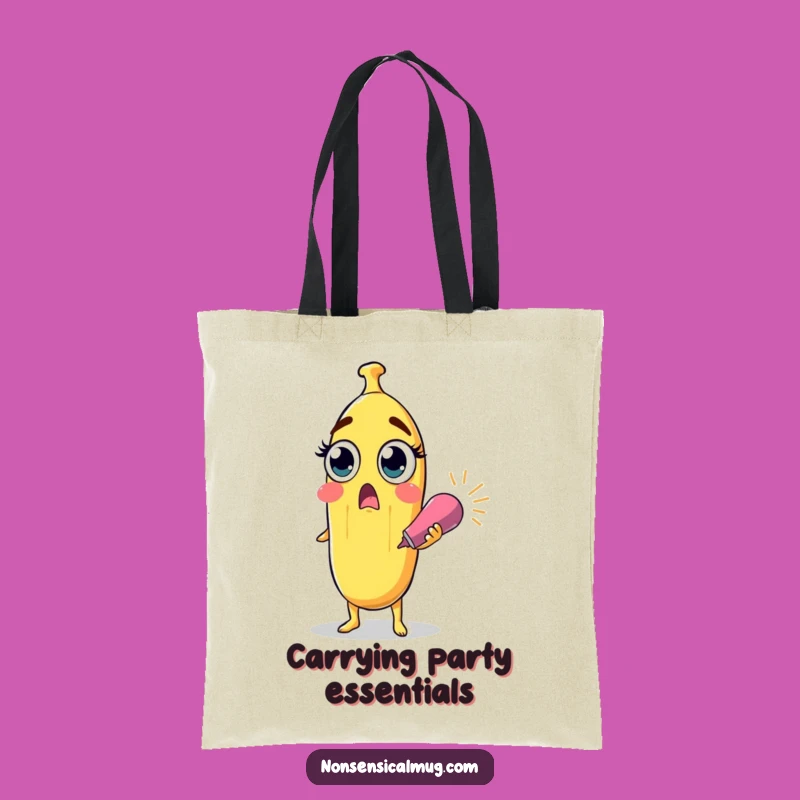 Funny Surprised Banana Party Popper Tote Bag - Whimsical Accessory Gift