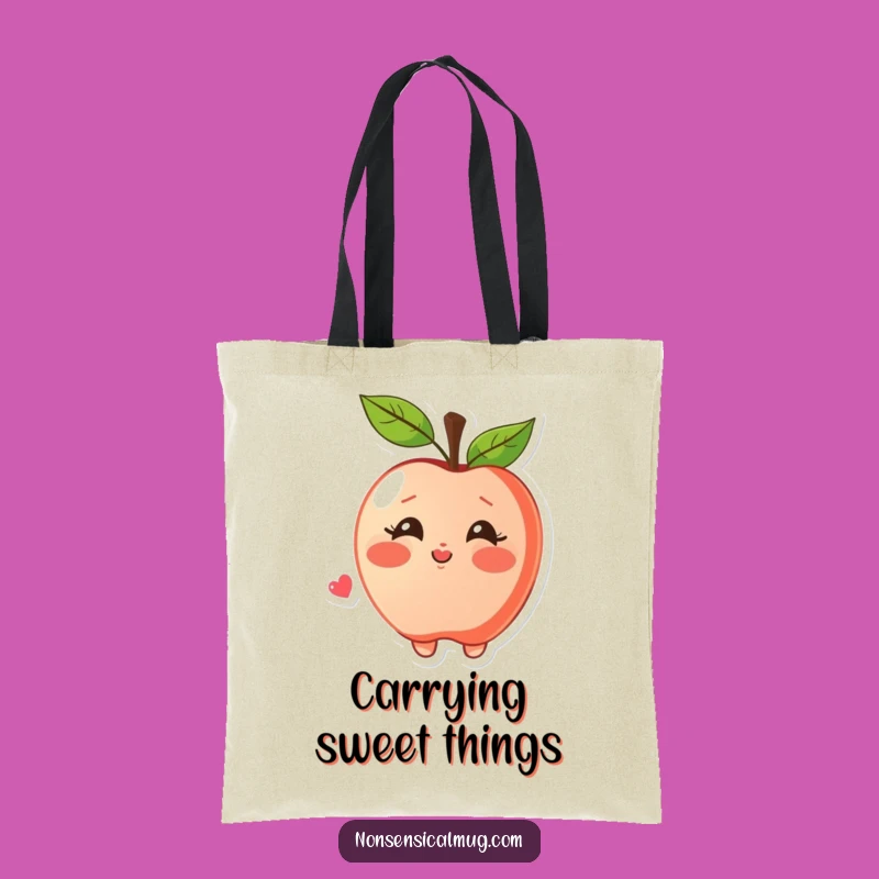Funny Apple Kiss Tote Bag: Sweet Style, Practical Funny Gift for Friends