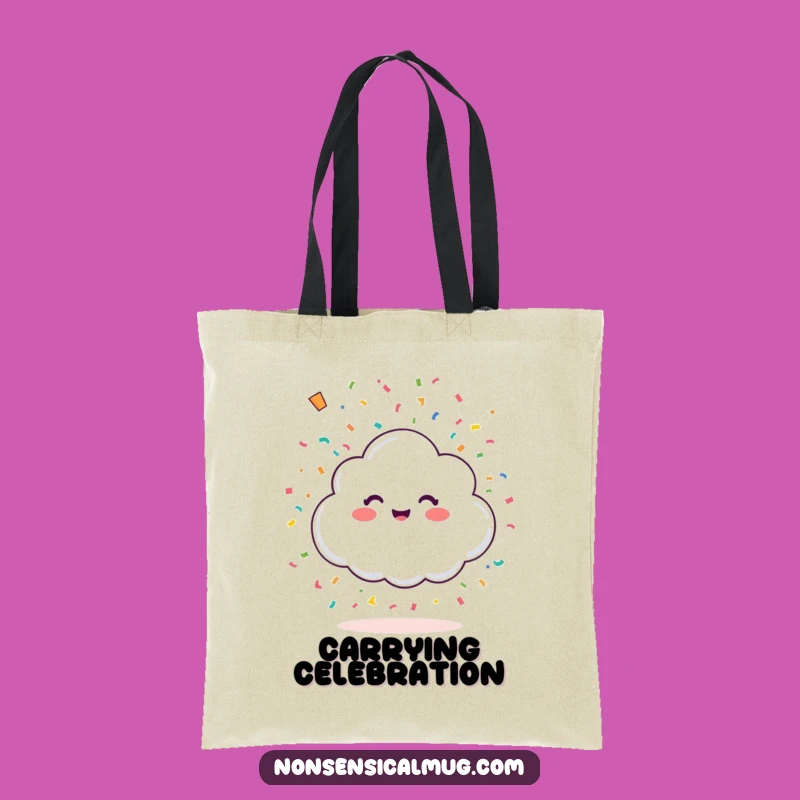 Funny Happy Cloud Confetti Tote Bag: Carry Your Celebrations Everywhere!