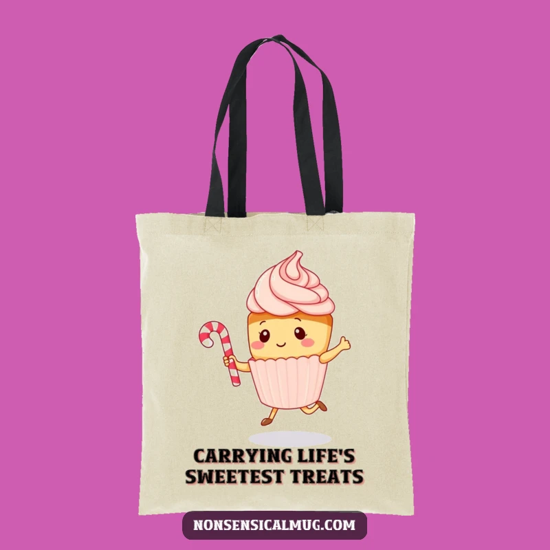 Funny Kawaii Cupcake Rope Jumping Tote Bag - Cute Sweet Accessory Gift