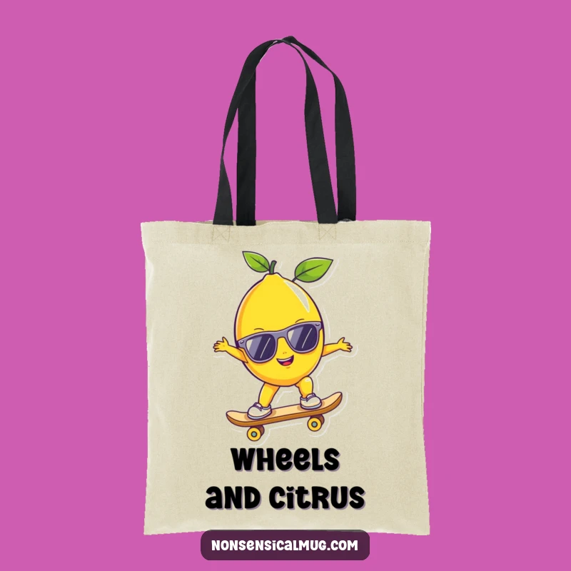 Funny Lemon Skater Tote Bag: Carry Your Coolness Everywhere
