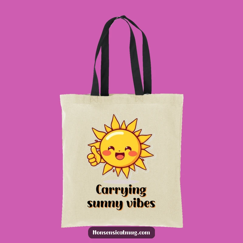 Funny Sun Tote Bag: Thumbs Up Carrier, Practical Humorous Gift for Daily Outings